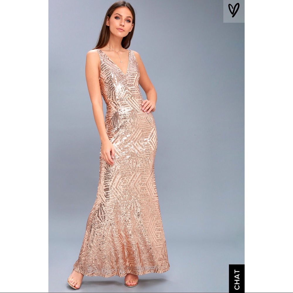 Rose gold sequin dress